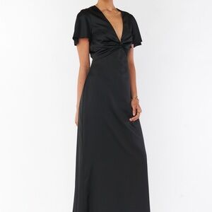 Show Me Your MuMu Black Twist-Front Maxi Dress